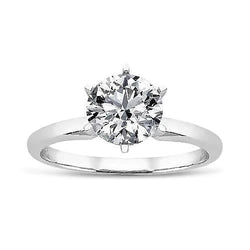 1.40 Ct Round Real Natural Earth Mined Diamond Solitaire Wedding Ring White Gold 14K