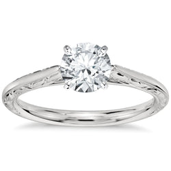 1.50 Carat Big Round Cut Solitaire Genuine Natural Earth Mined Diamond Engagement Ring