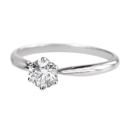 1.50 Carat Genuine Diamond Solitaire Ring 14K White Gold