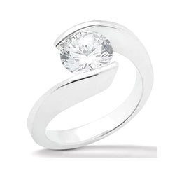 1.50 Carat Genuine Diamond Solitaire Ring White Gold 14K Jewelry