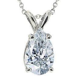 1.50 Carat Pear Real Natural Earth Mined Diamond Jewelry Pendant Necklace Gold