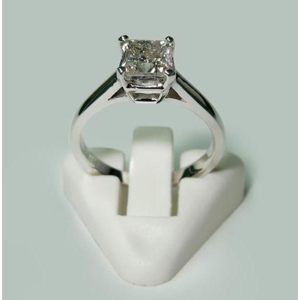 1.50 Carat Princess Real Diamond Solitaire Engagement Ring White Gold