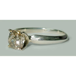 1.50 Carat Radiant Real Diamond Solitaire Engagement Ring White Gold 14K
