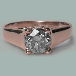 1.50 Carat Round Brilliant Natural Earth Mined Diamond Solitaire Ring Rose Gold