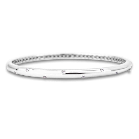 1.50 Carat Round Cut Real Diamond Bangle Women White Gold 14K - Bangle-harrychadent.ca