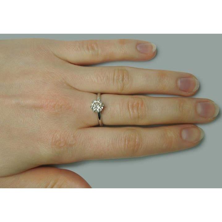 1.50 Carat Round Real Diamond Solitaire Engagement Ring Jewelry