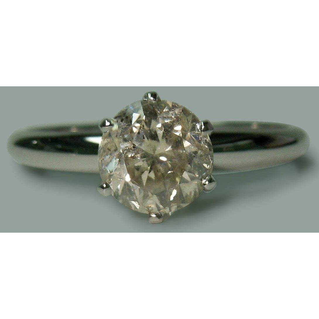 1.50 Carat Round Real Diamond Solitaire Engagement Ring Jewelry