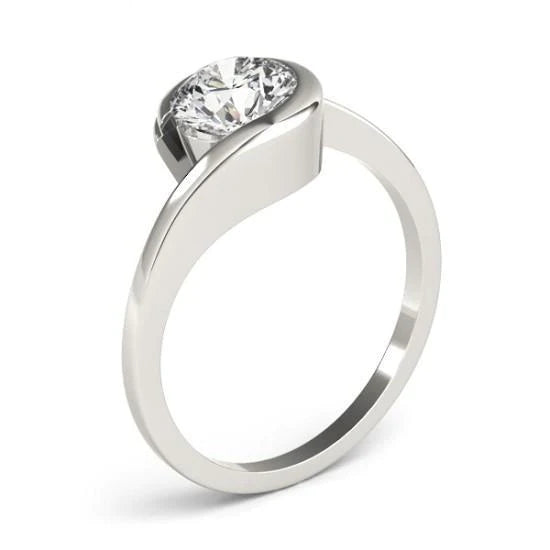 1.50 Carat Solitaire Round Genuine Diamond Engagement Ring 14K