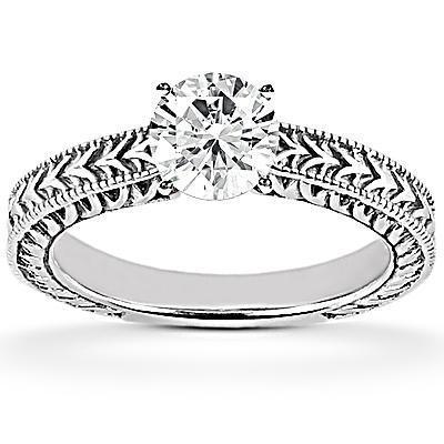 1.50 Carat Solitaire Round Real Diamond Engagement Ring