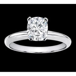 1.50 Carats Cushion Cut Solitaire Diamond Jewelry Ring