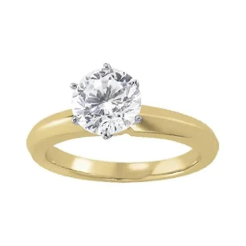 1.50 Carats Natural Diamond Solitaire Engagement Ring Two Tone 14K