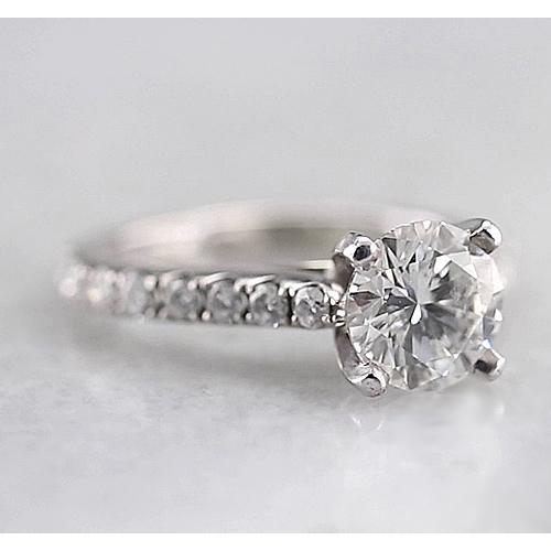 1.50 Carats Natural Solitaire Ring Accents