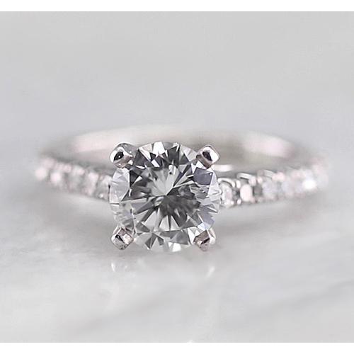 1.50 Carats Natural Solitaire Ring With Accents