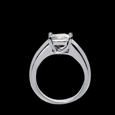 1.50 Carats Princess Real Diamond Solitaire Ring 4 Prongs Gold Jewelry