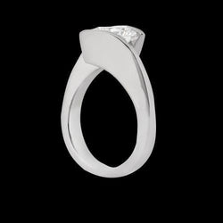 1.50 Carats Real Diamond Bar Setting Solitaire Ring White Gold