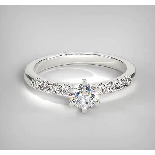 1.50 Carats Real Diamond Engagement Ring White Gold 14K