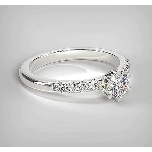 1.50 Carats Real Diamond Engagement Ring White Gold 14K