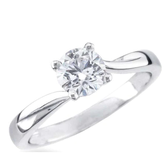 1.50 Carats Real Diamond Engagement Solitaire Ring White Gold 14K