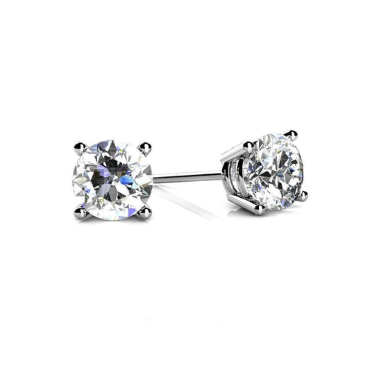 1.50 Carats Real Diamond Stud Earrings White Gold 14K Women's Jewelry