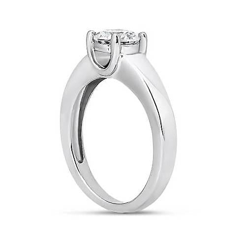 1.50 Carats Real Round Diamond Solitaire Ring White Gold 14K - Solitaire Ring-harrychadent.ca