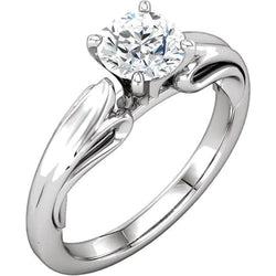 1.50 Carats Round Brilliant Real Diamond Solitaire Ring Prong Setting