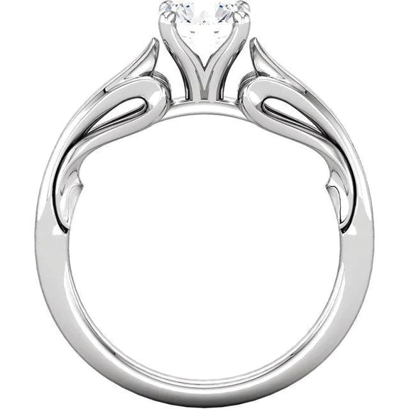 1.50 Carats Round Brilliant Real Diamond Solitaire Ring Prong 
