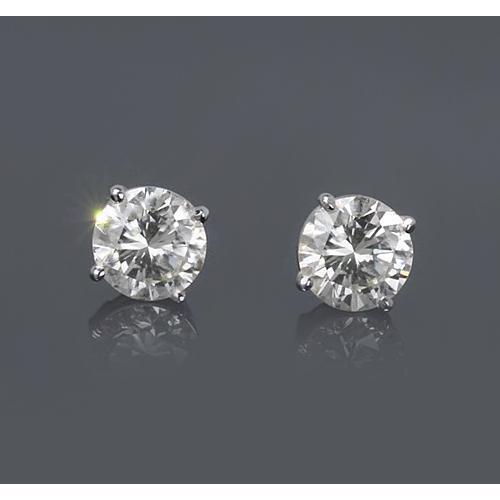 1.50 Carats Round Genuine Diamond Stud Earring