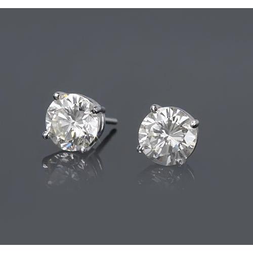 1.50 Carats Round Genuine Diamond Stud Earring