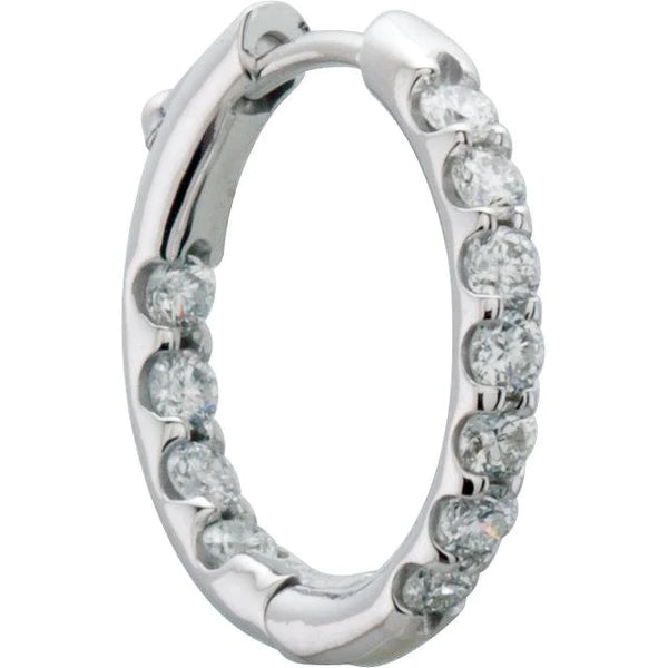 1.50 Carats Round Natural Diamond Inside/Outside Hoop Earrings