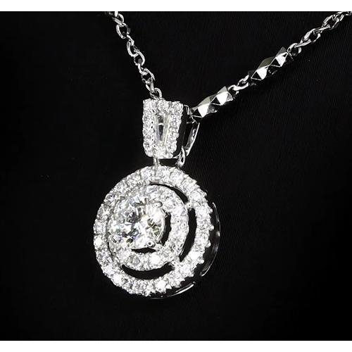 1.50 Carats Round Natural Diamond Pendant 