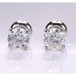 1.50 Carats Round Natural Diamond Studs