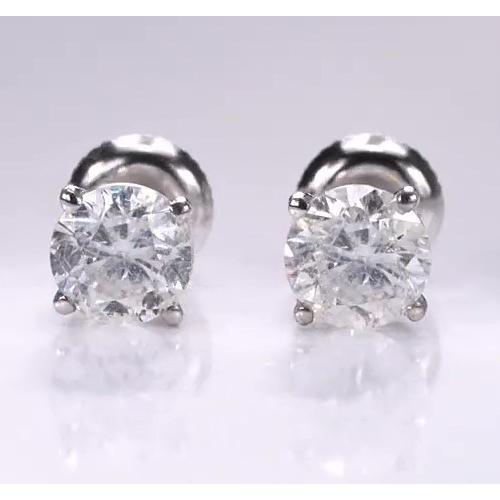 1.50 Carats Round Natural Diamond Studs