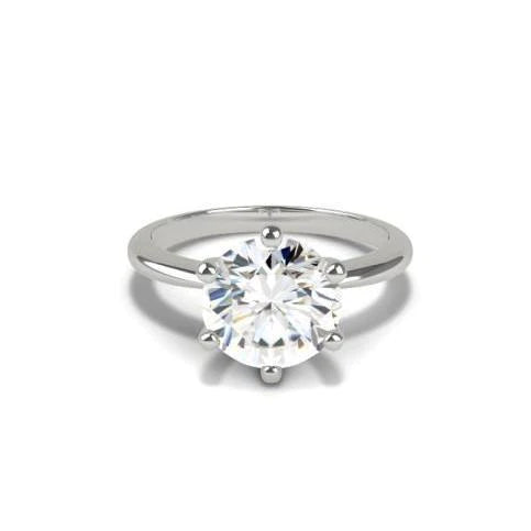 1.50 Carats Round Real Diamond Engagement Solitaire Ring Ladies Jewelry