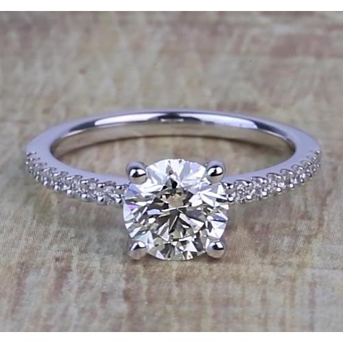 1.50 Carats Round Real Diamonds Engagement Ring