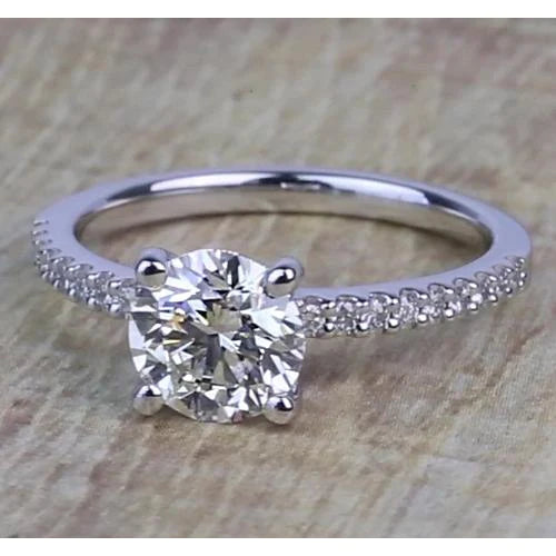 1.50 Carats Round Real Diamonds Engagement Ring