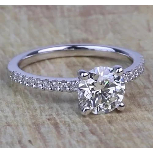 1.50 Carats Round Real Diamonds Engagement Ring