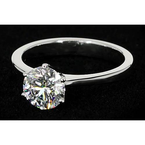 1.50 Carats Solitaire Round Natural Diamond Ring 14K