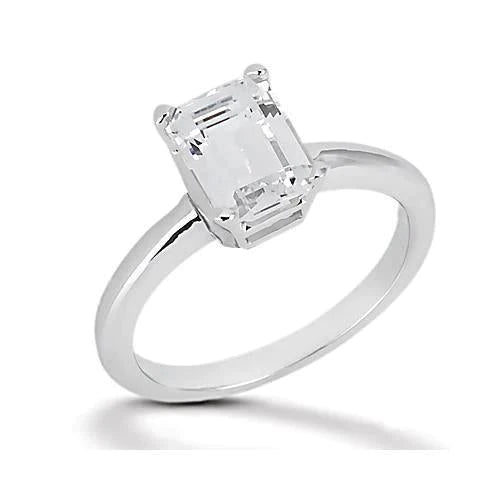 1.50 Ct. Ladies Emerald Cut Genuine Diamond Solitaire Ring