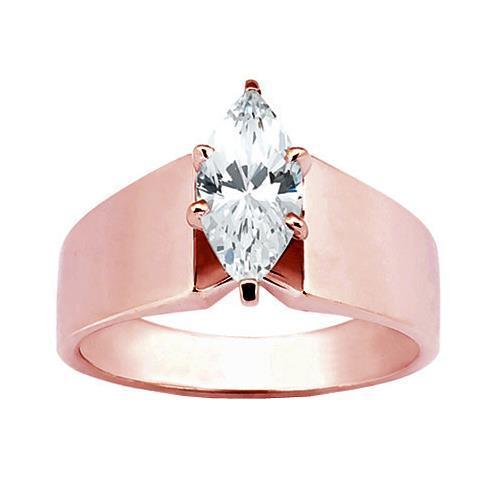1.50 Ct. Real Diamond Solitaire Engagement Ring Rose Gold