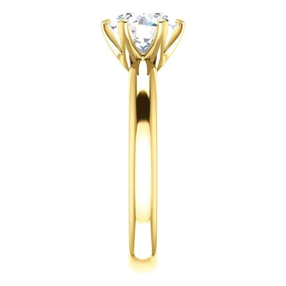  Round Brilliant Natural Yellow Gold Solitaire Ring