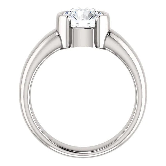 1.50 Ct. Sparkling Round Real Diamond Bezel Solitaire Ring