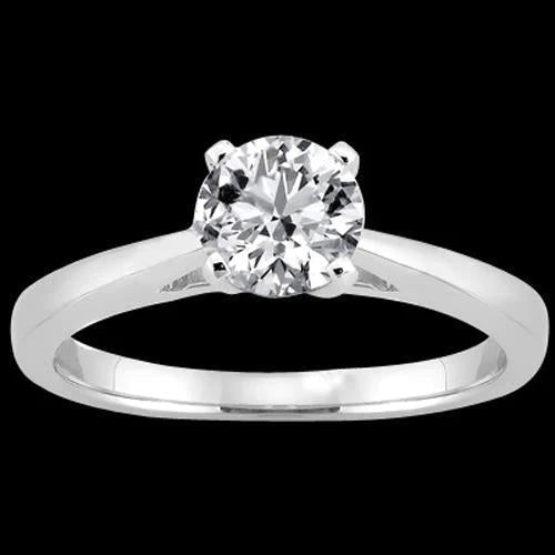 1.50 Ct Gold Real Diamond Solitaire Ring Cathedral Setting