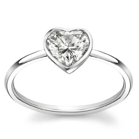 1.50 Ct Heart Shape Solitaire Natural Diamond Anniversary Ring