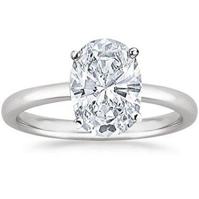 1.50 Ct Oval Cut Natural Diamond Solitaire Engagement Ring White Gold 14K