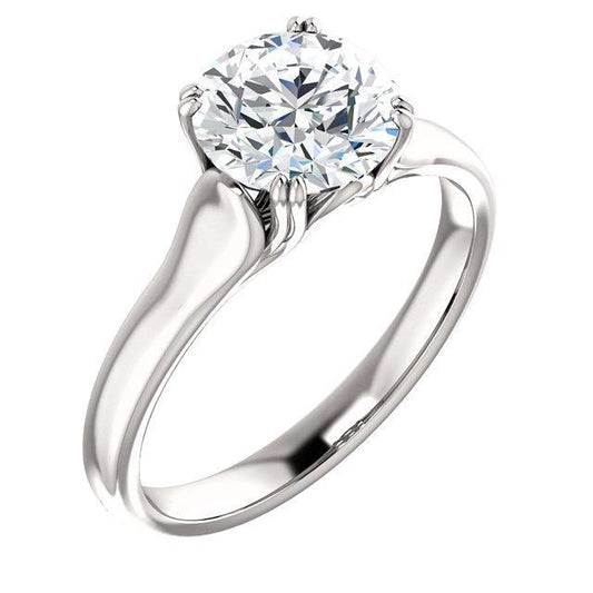 1.50 Ct Prong Setting Round Natural Brilliant Diamond Solitaire Ring - Solitaire Ring-harrychadent.ca