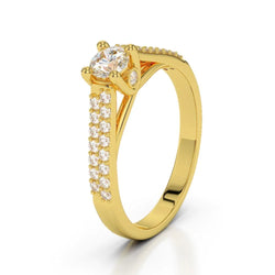 1.50 Ct Round Cut Real Diamond Anniversary Ring Yellow Gold Jewelry New