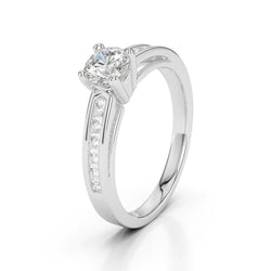 1.50 Ct Round Cut Real Diamonds Engagement Ring White Gold 14K