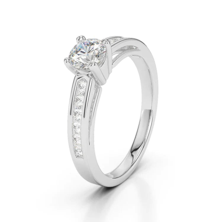 1.50 Ct Round Cut Real Diamonds Engagement Ring White Gold 14K