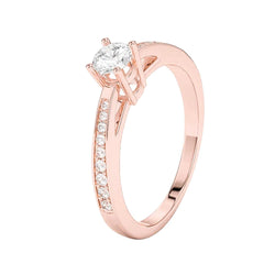 1.50 Ct Sparkling Round Cut Genuine Natural Earth Mined Diamond Anniversary Ring 14K Rose Gold