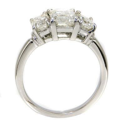 1.50 Ct White Gold Emerald Cut Genuine Diamond Ring New